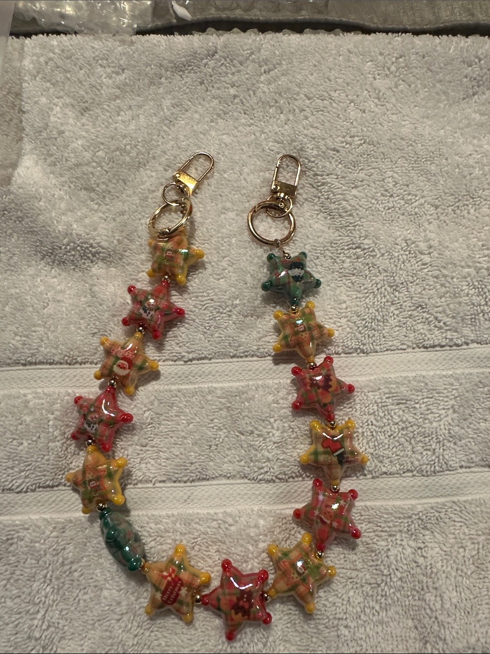 Star Bead Chain Keychain Strap - Multicolor